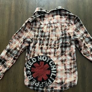 Distressed Red Hot Chili Peppers Flannel- size S